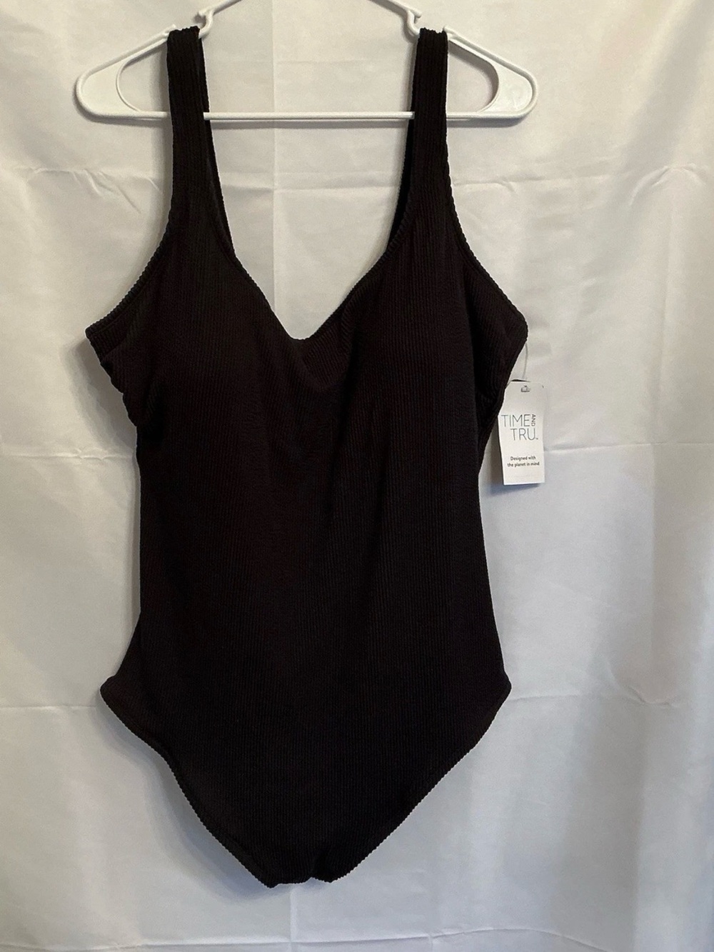 Time and Tru One Piece Swimsuit Womens Plus Size 2X ( 20W - 22W ) Black NWT
